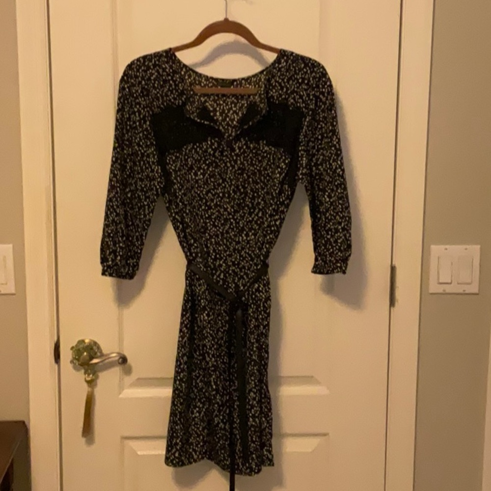 Black Ann Taylor Belted Dress